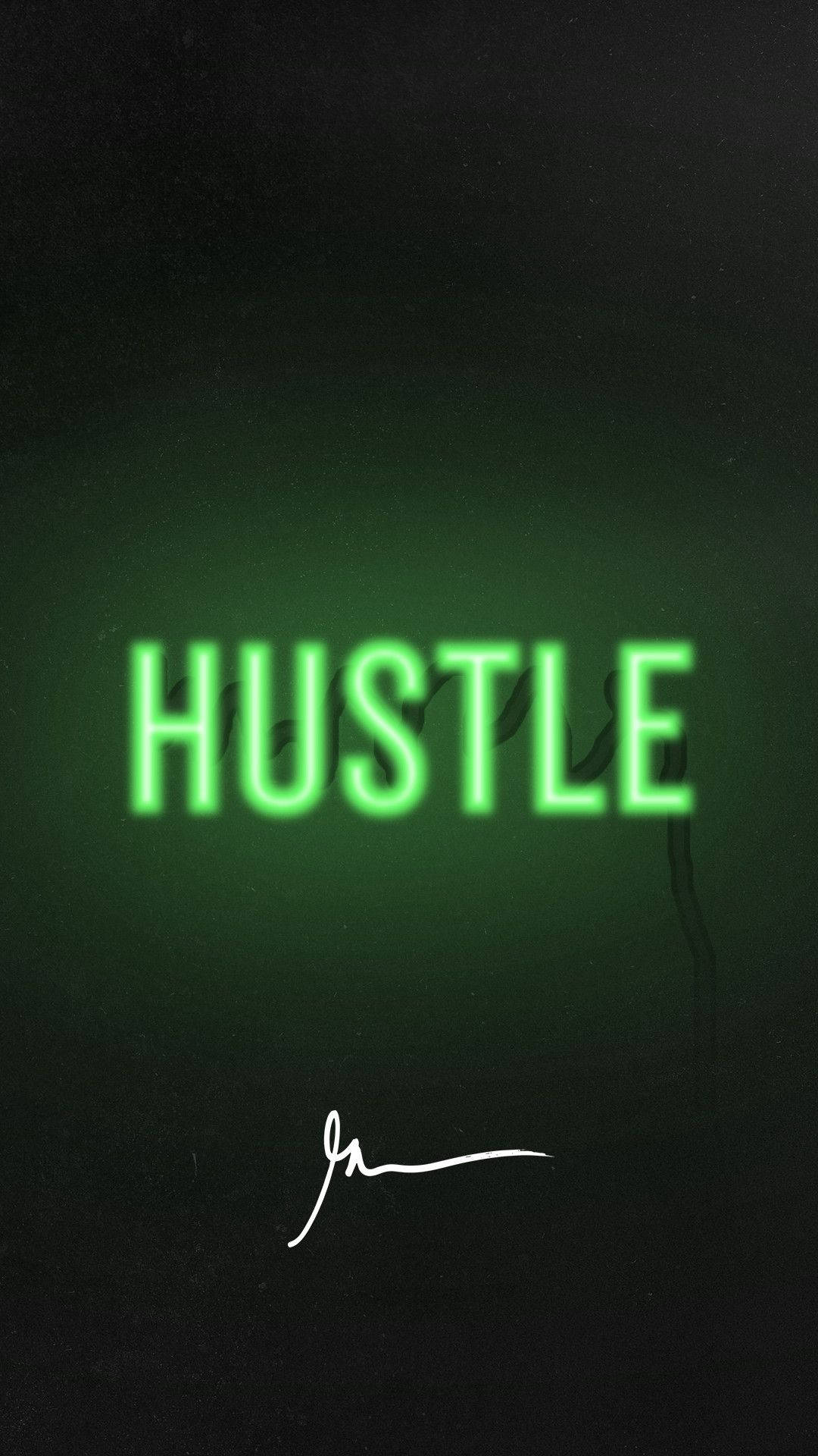 Hustle Plain Green Background