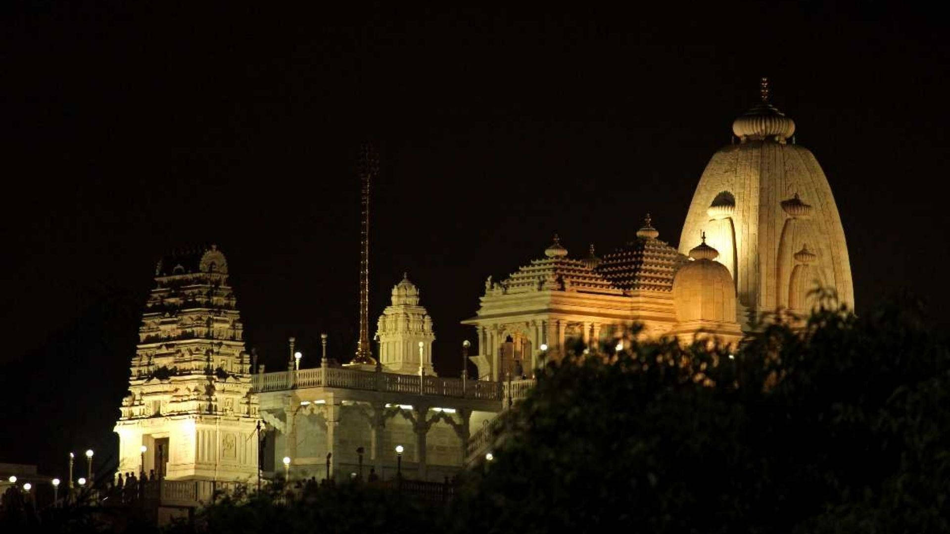 Hyderabad Birla At Night Background