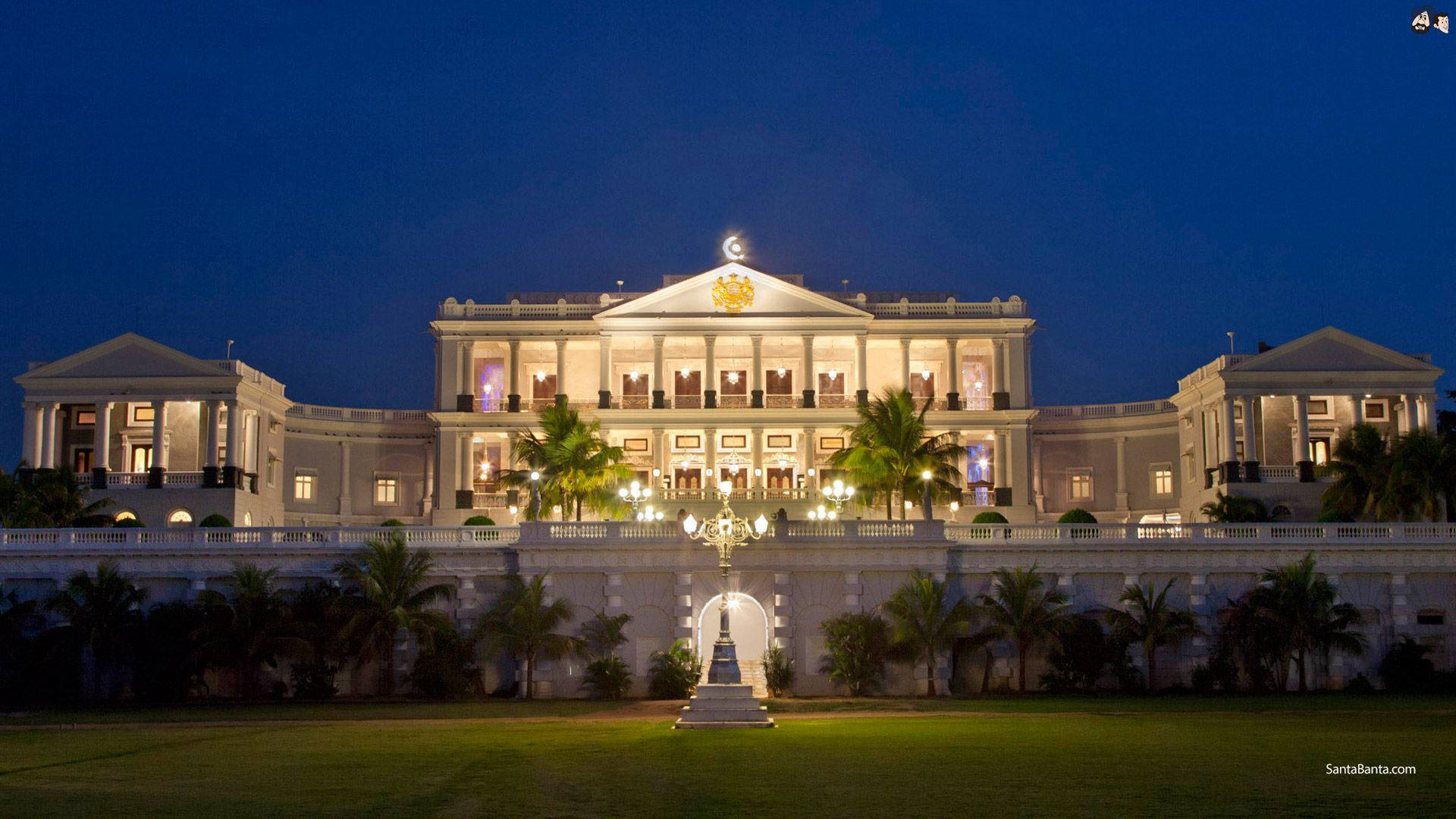 Hyderabad Falaknuma Palace Night Background