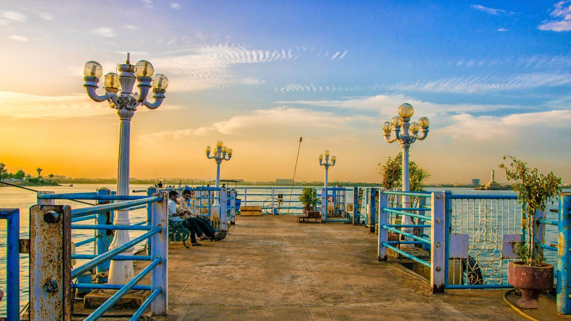 Hyderabad Lumbini Park Sunset Background