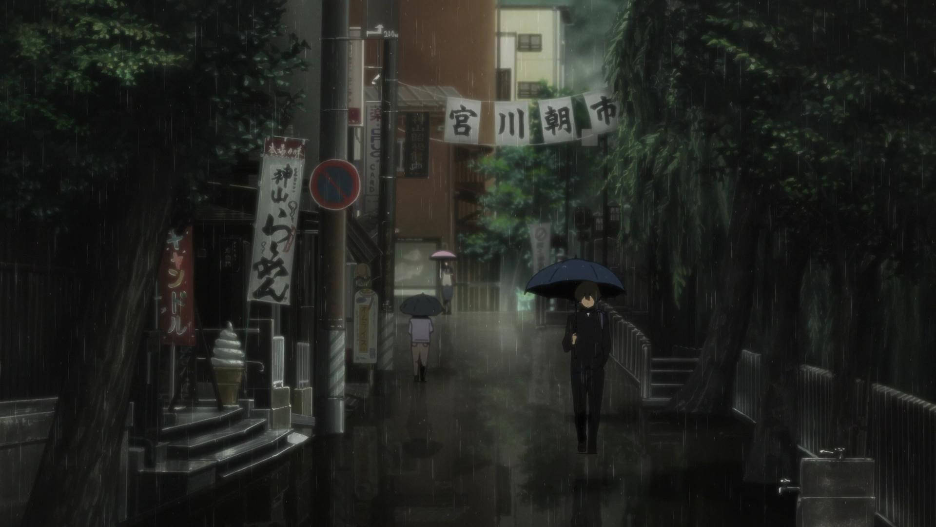 Hyouka Oreki Raining Background