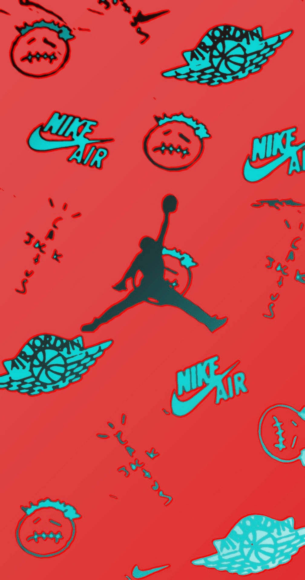 Hype Cactus Jack Nike Air Red Background