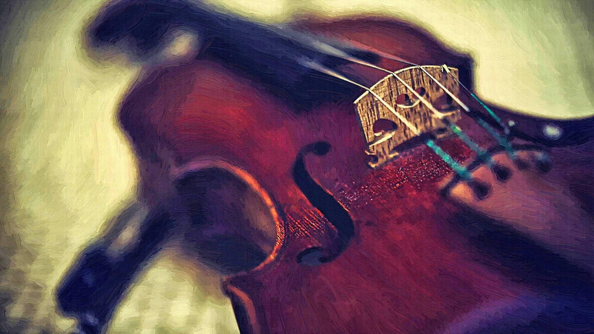 Hyper Realistic Violin Oil Painting Background
