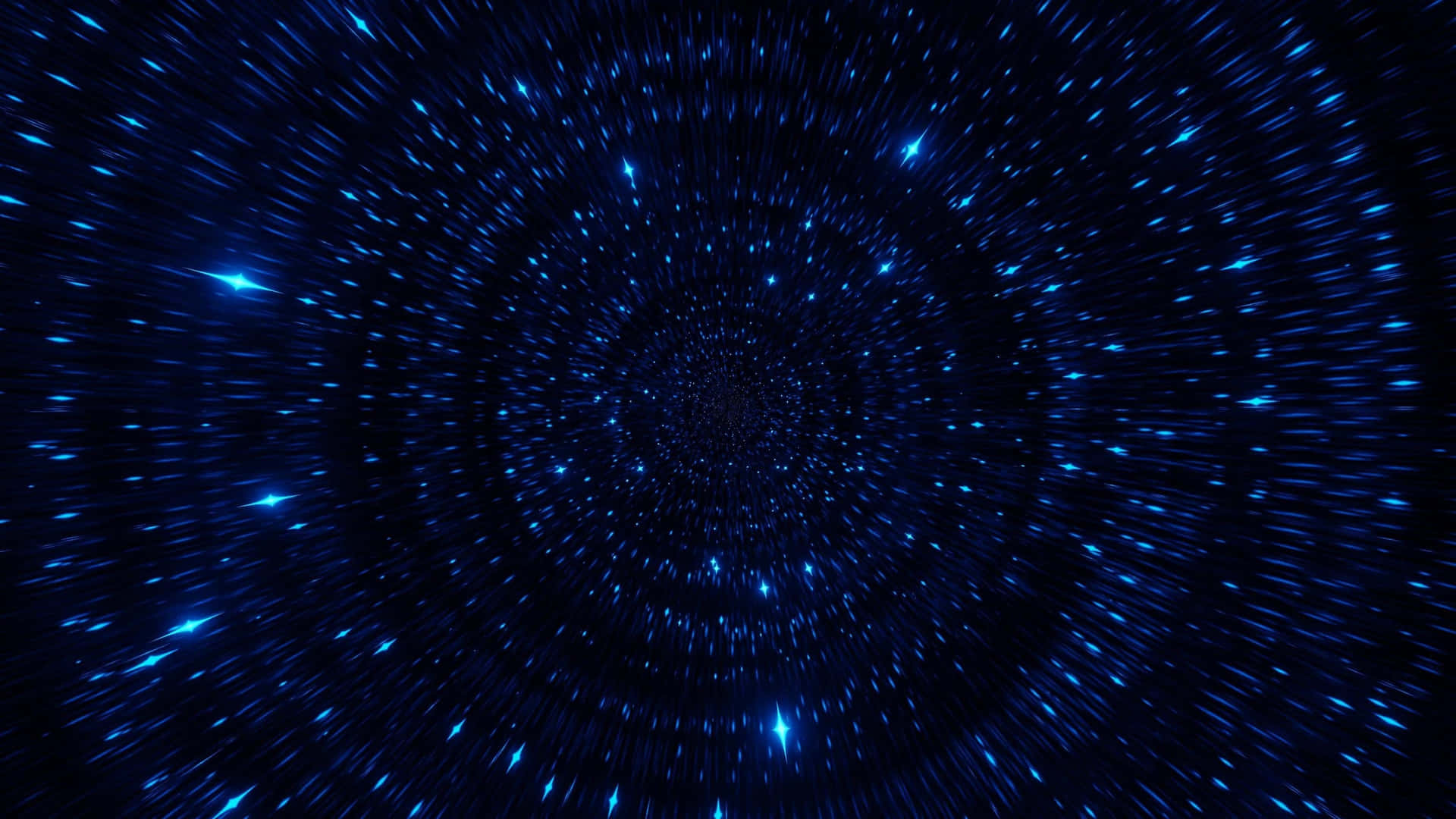 Hyperspace Travel Blue Stars Background