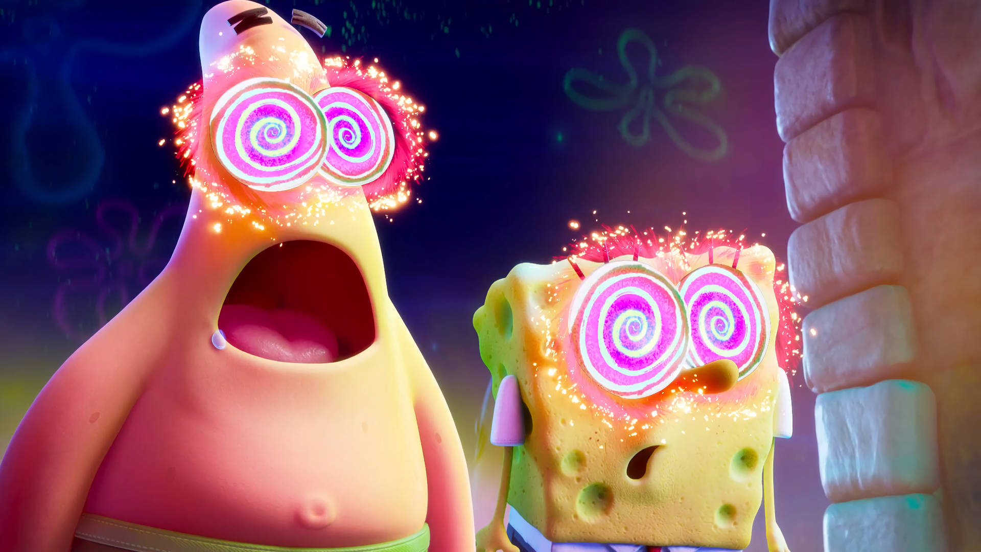 Hypnotized Spongebob And Patrick 3d Desktop Background