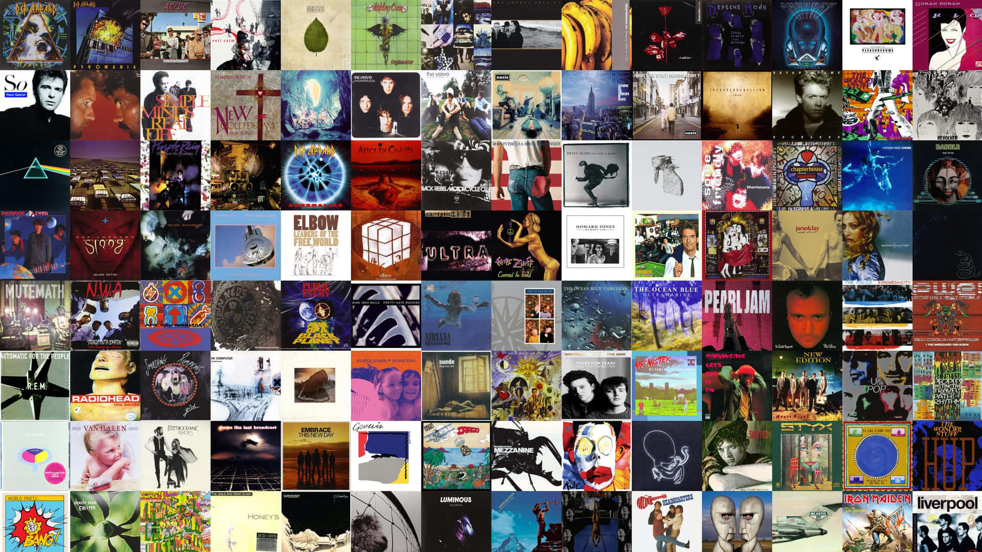 Hysterical Rock Album Collage
