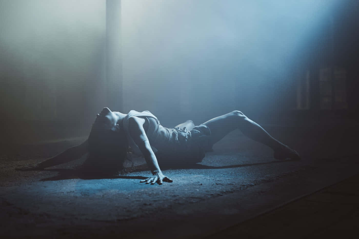 Hysterical Woman In A Dark Room