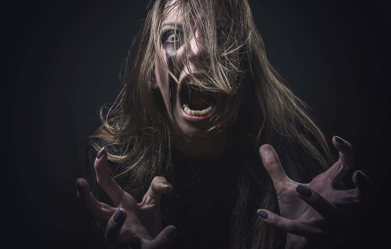 Hysterical Woman Portrait Background
