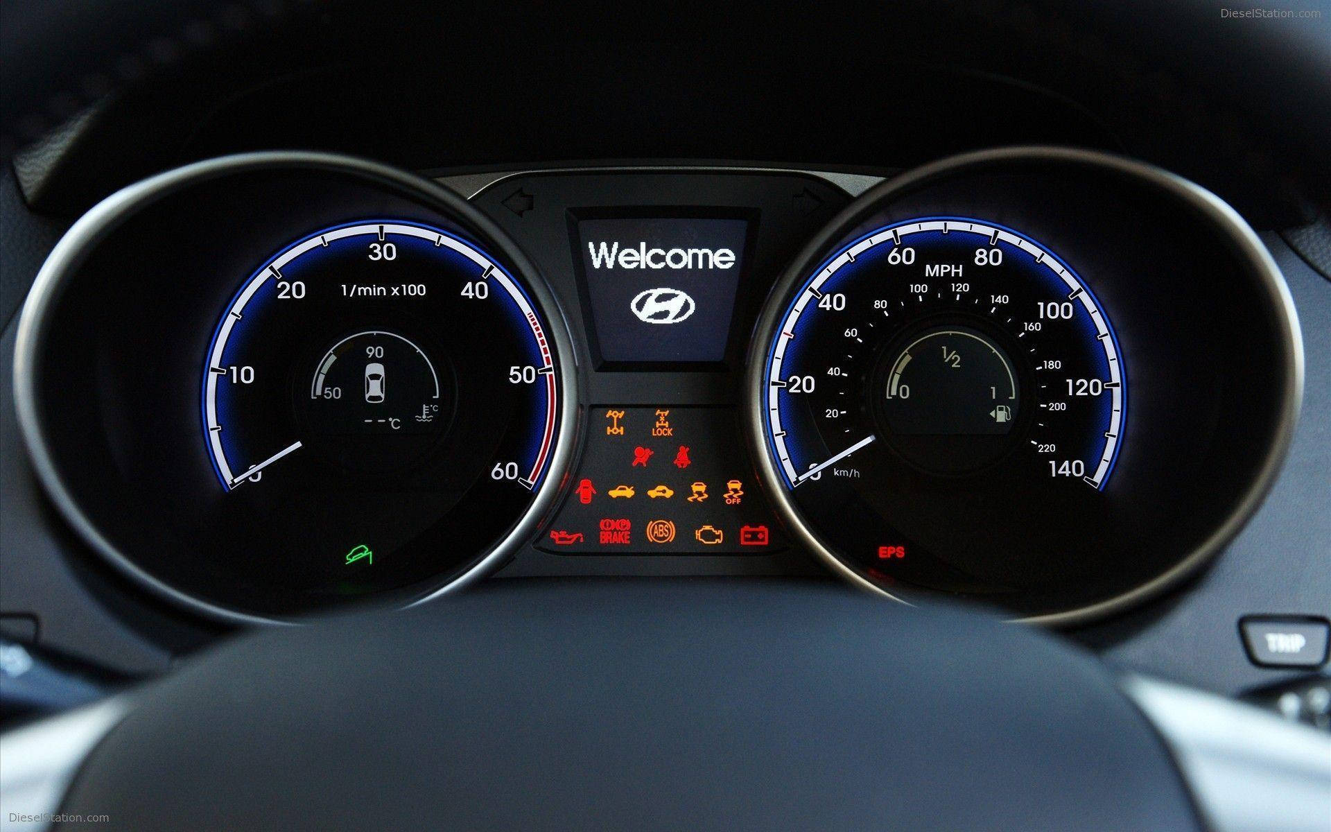 Hyundai Odometer And Speedometer Background