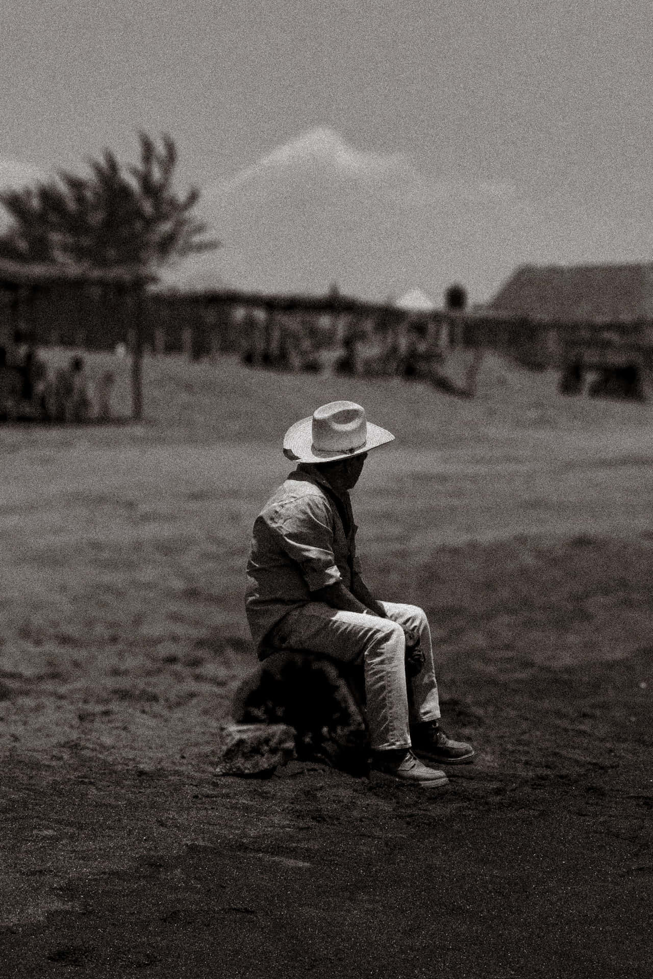 I Am Alone Cowboy Hat Background