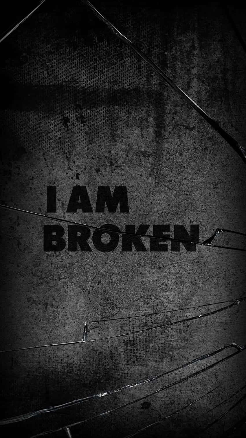 I Am Broken Text Aerial View Background