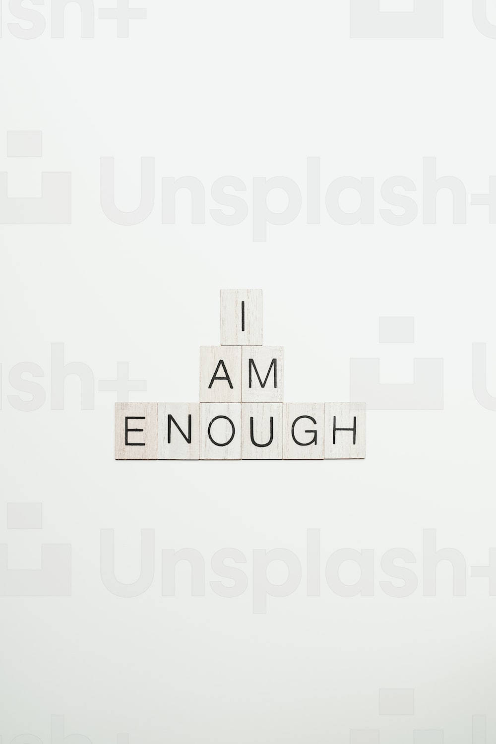 I Am Enough - A Wooden Block With The Word I Am Enough