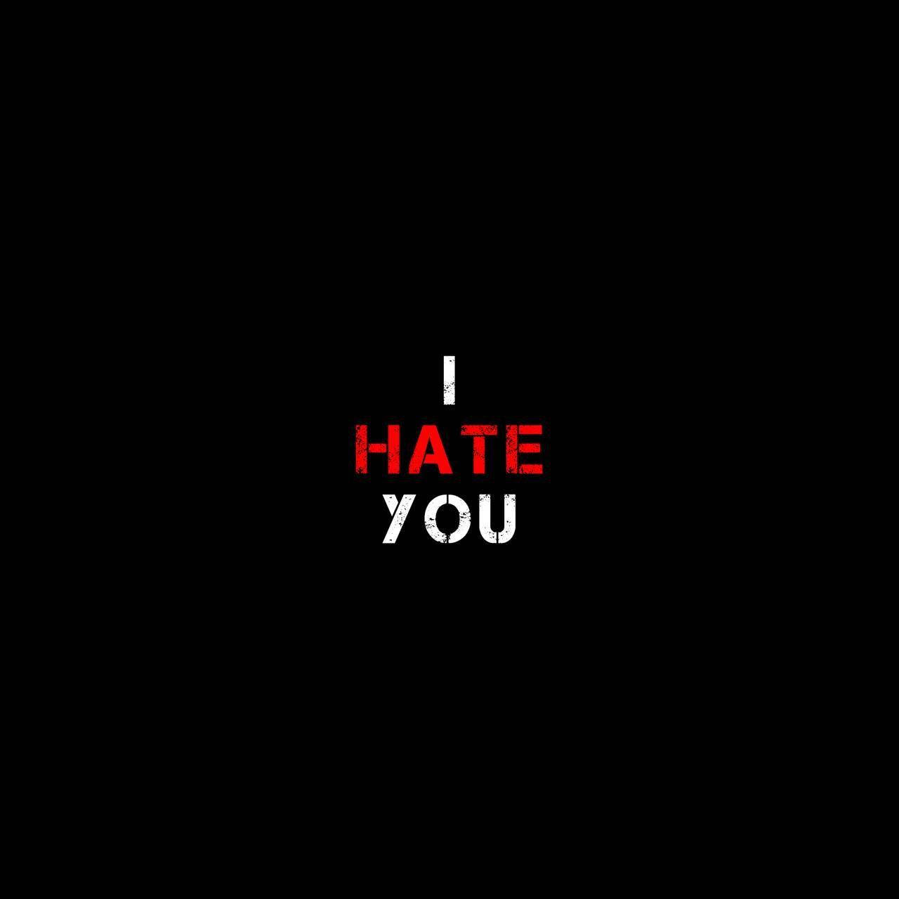 I Hate You Black Minimalist Background