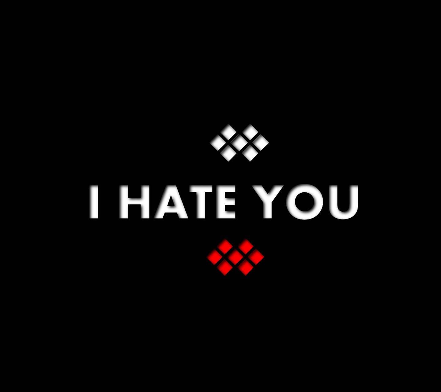 I Hate You Red White Diamonds Background