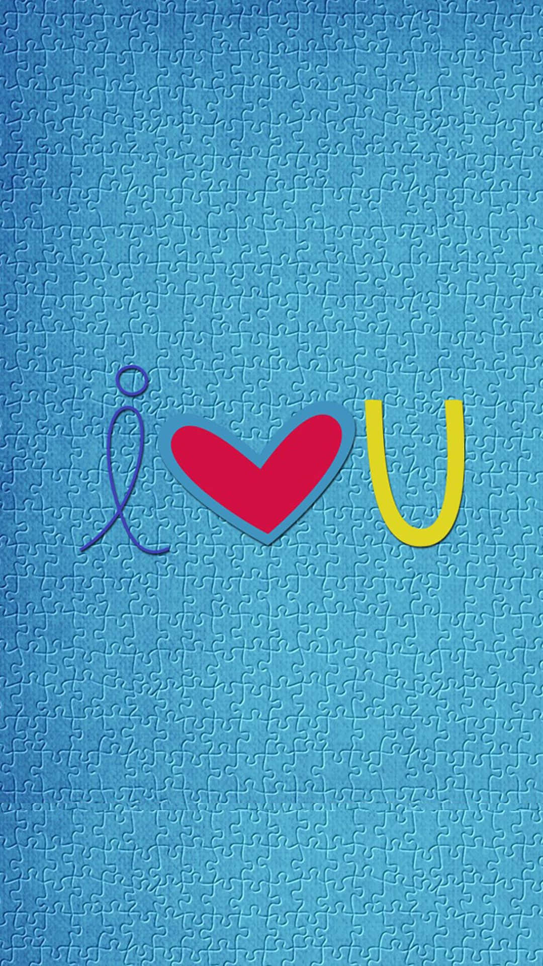 I Heart Pfp Blue Jigsaw Puzzle Background