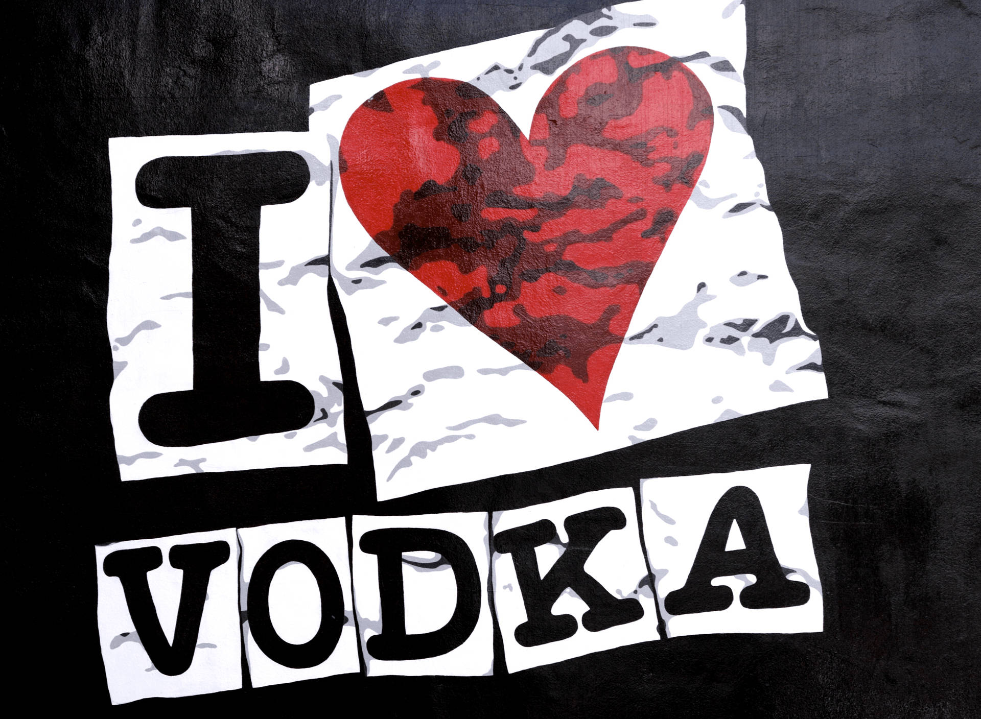 I Heart Vodka Art Background