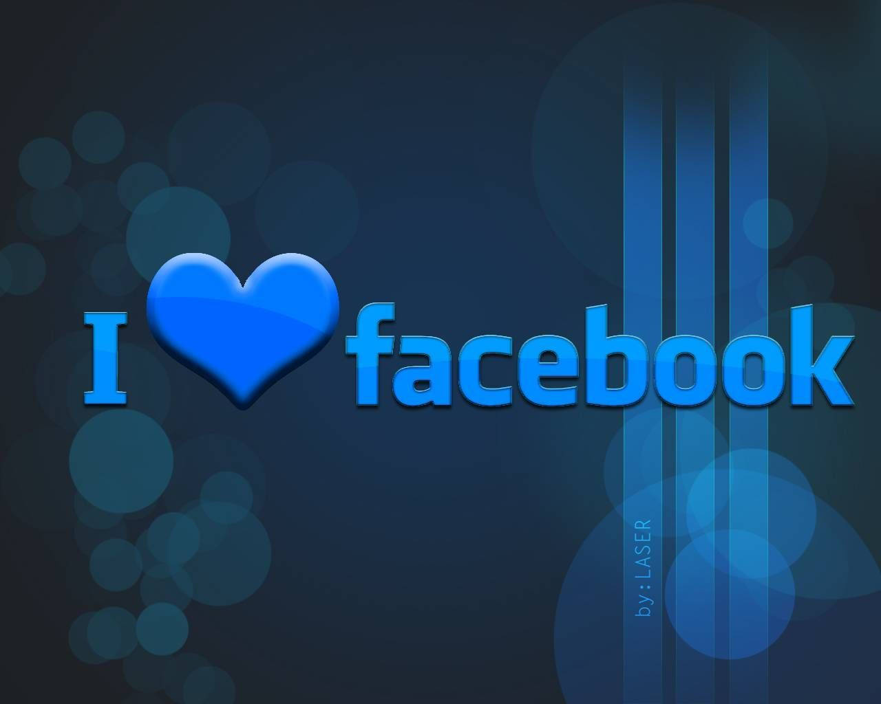 I Love Facebook Blue Art Background
