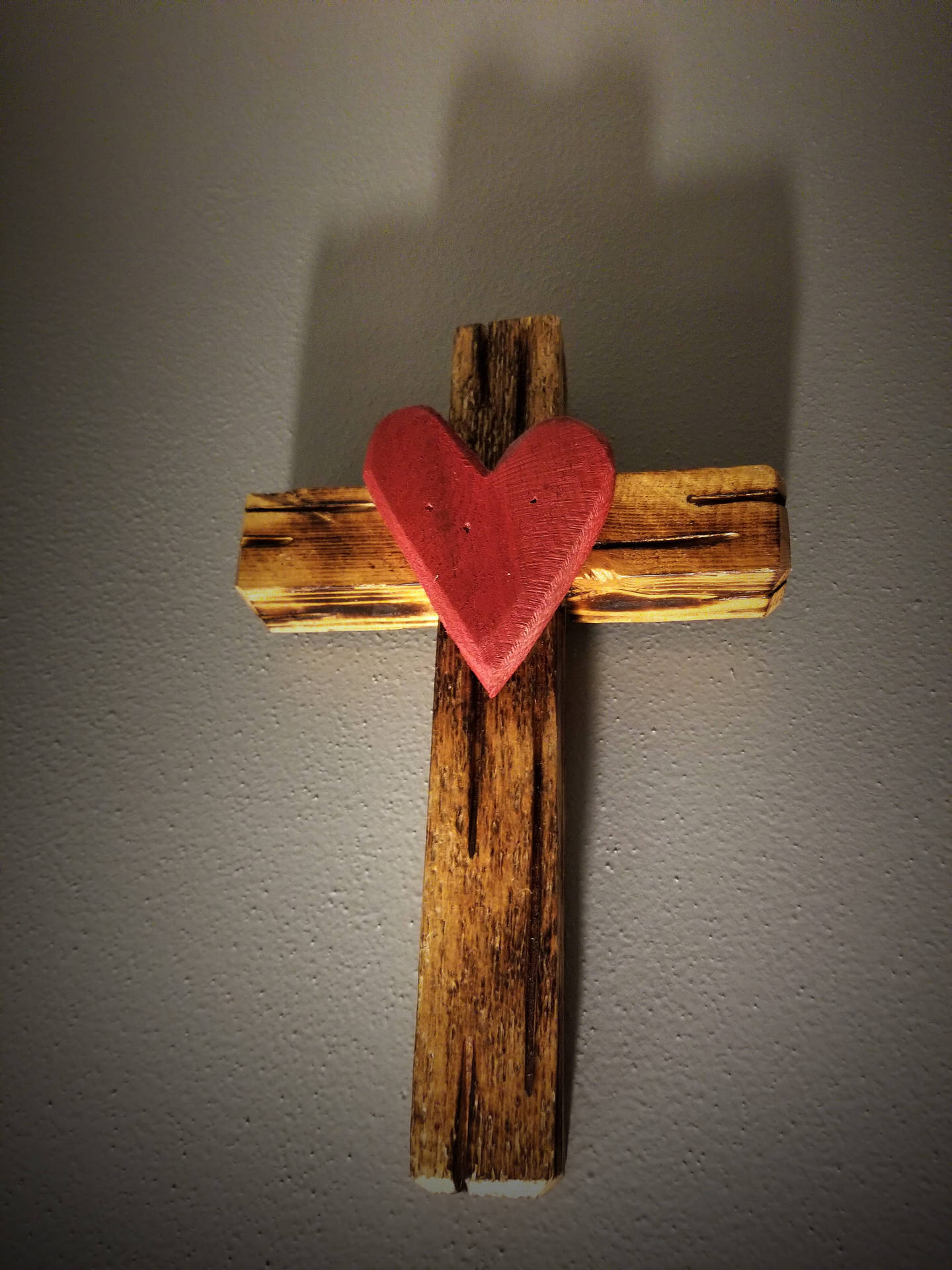 I Love Jesus Iphone With Wooden Cross Background