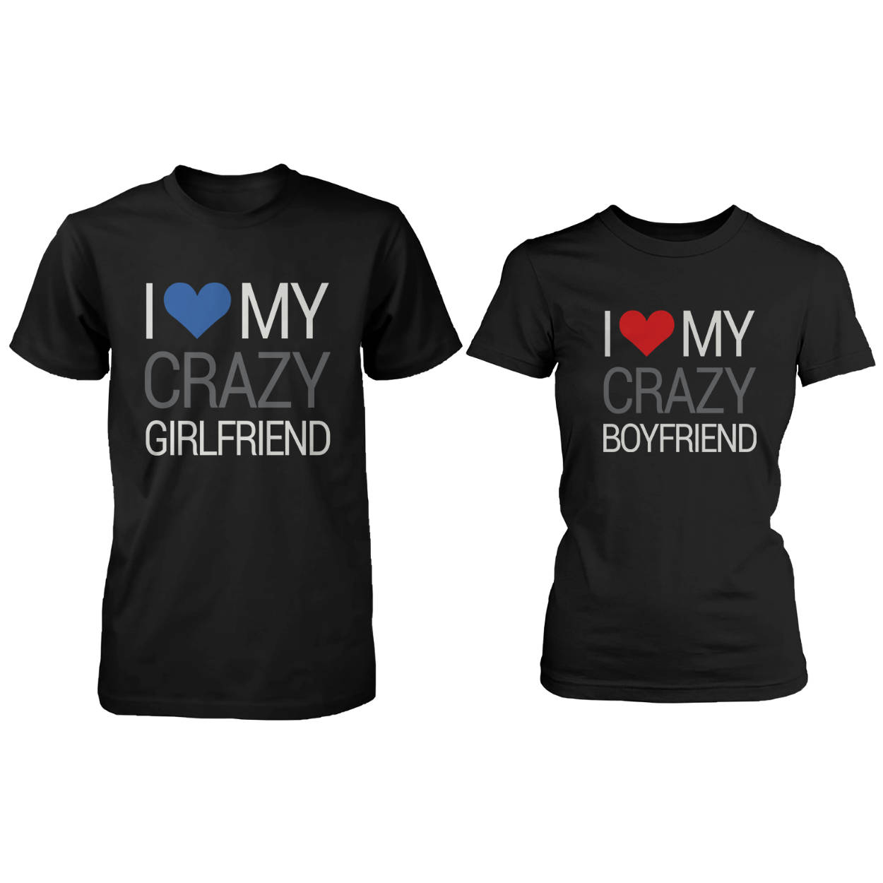 I Love My Girlfriend Cool Couple Black Shirts Background