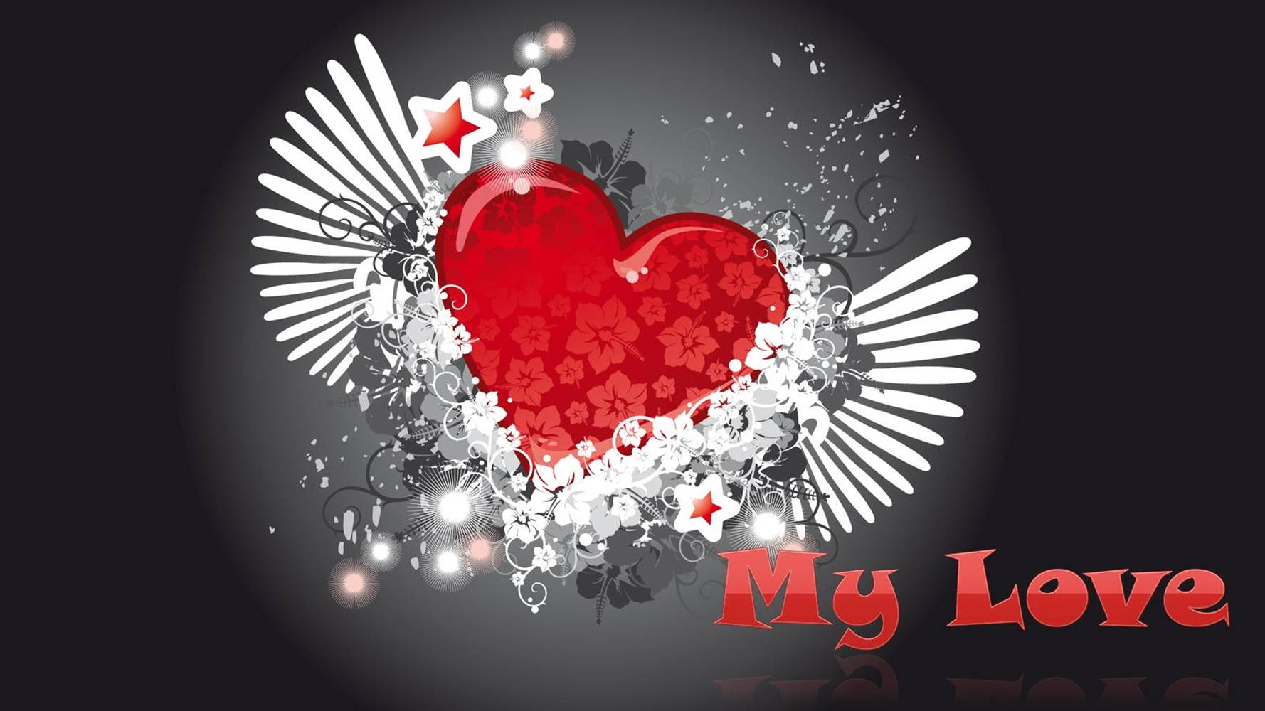 I Love My Girlfriend Red Heart Digital Art