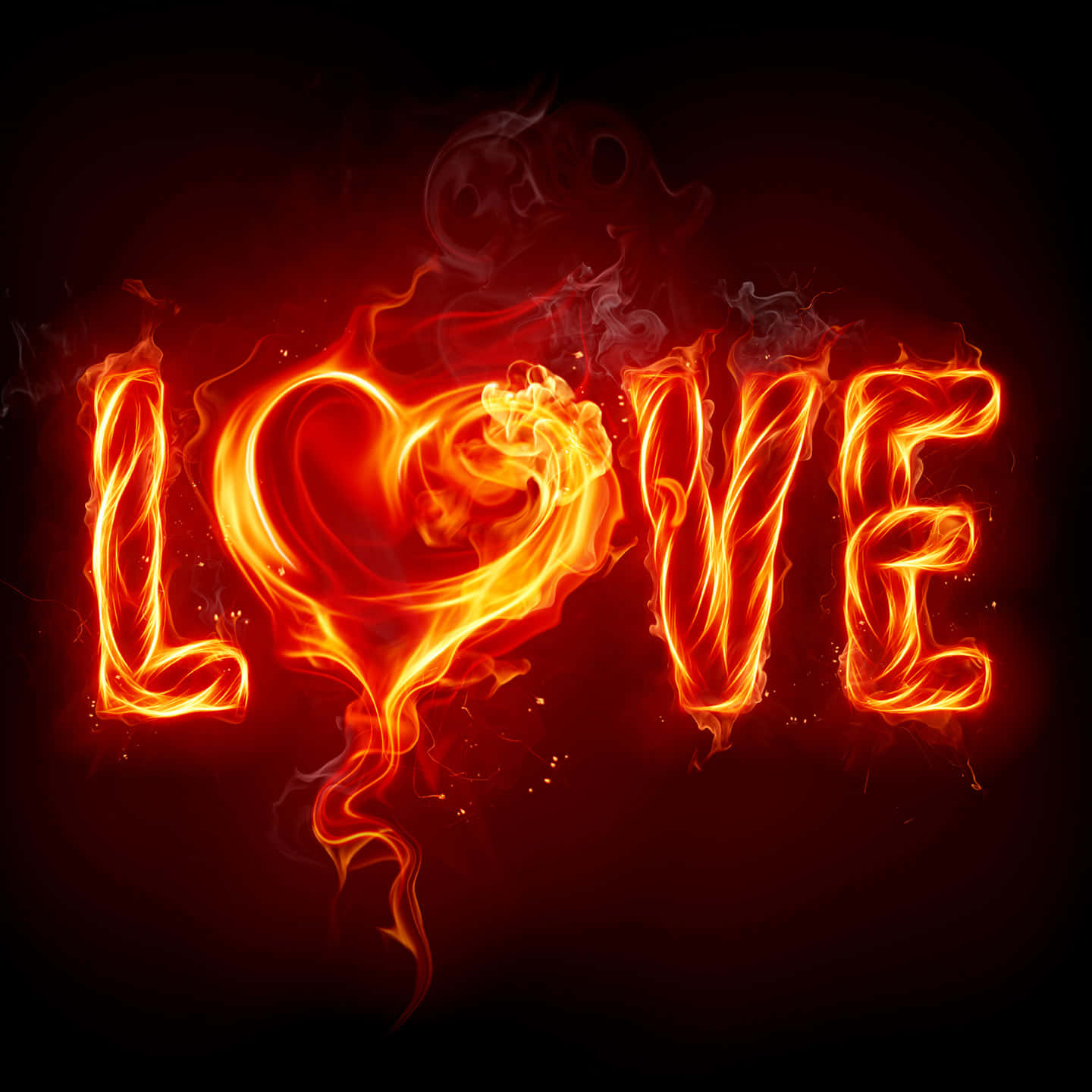 I Love Pfp Flaming Background