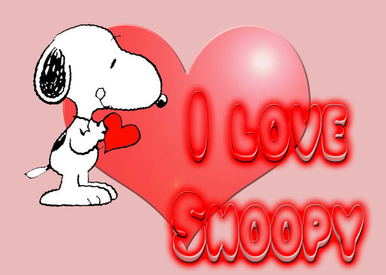 I Love Snoopy Valentine Heart Background