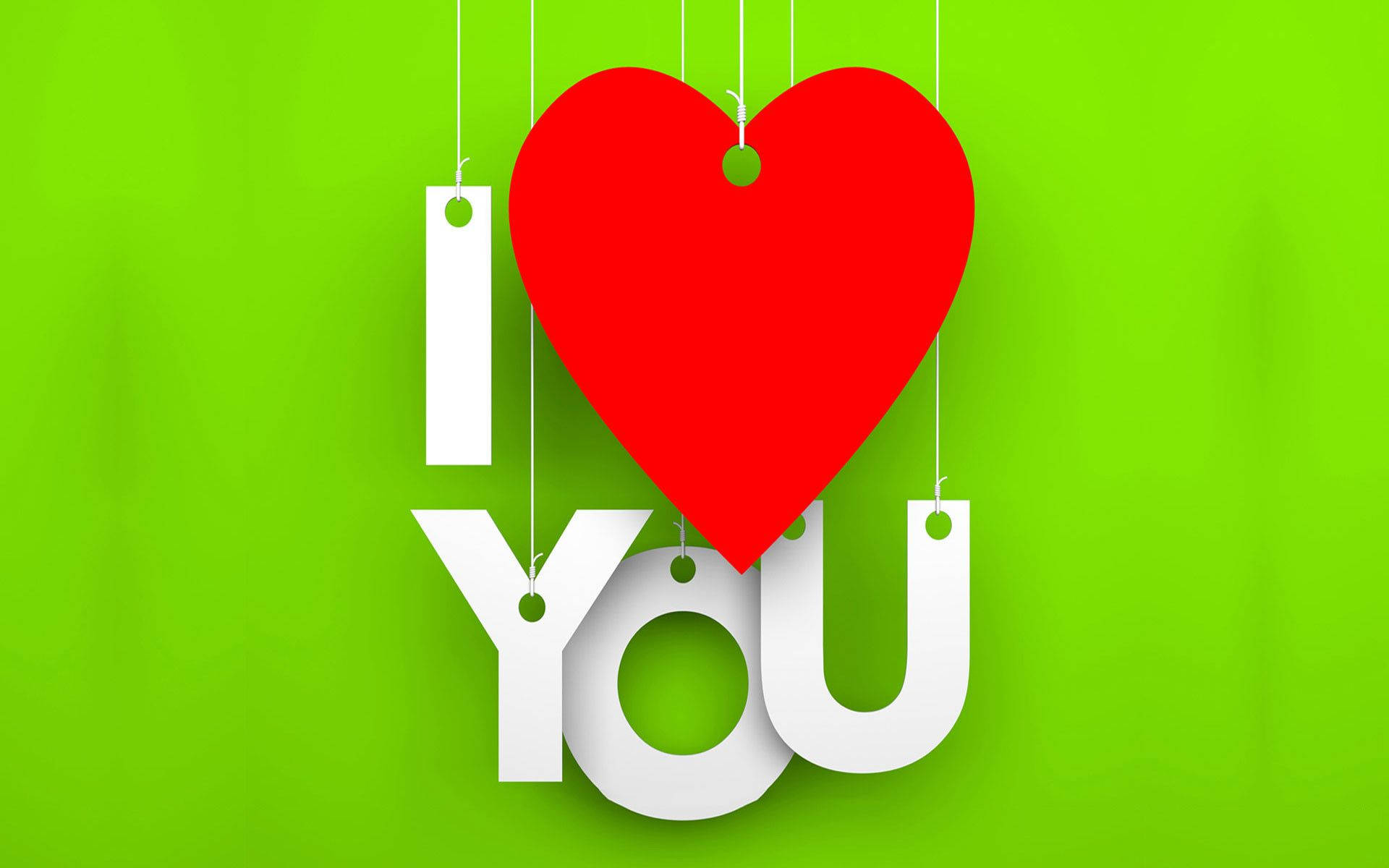 I Love You Aesthetic Hanging Letters Background