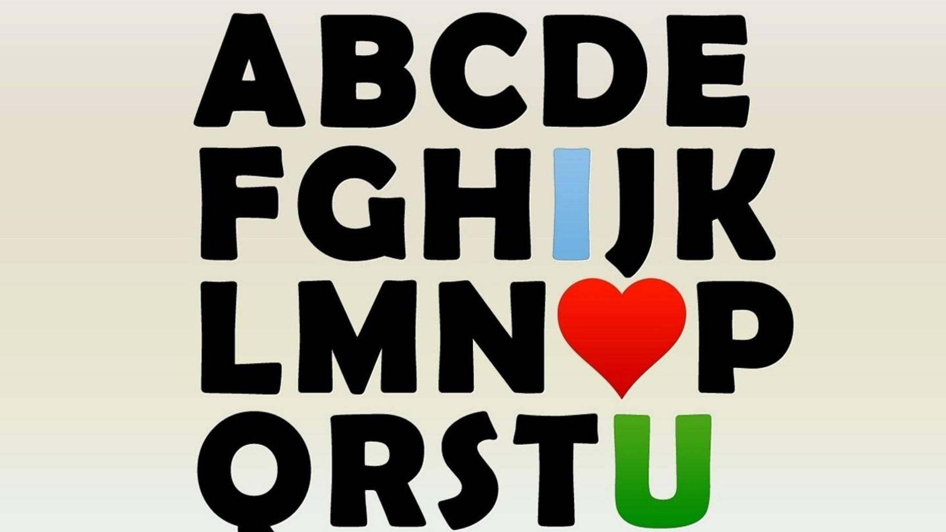 I Love You Alphabets Background