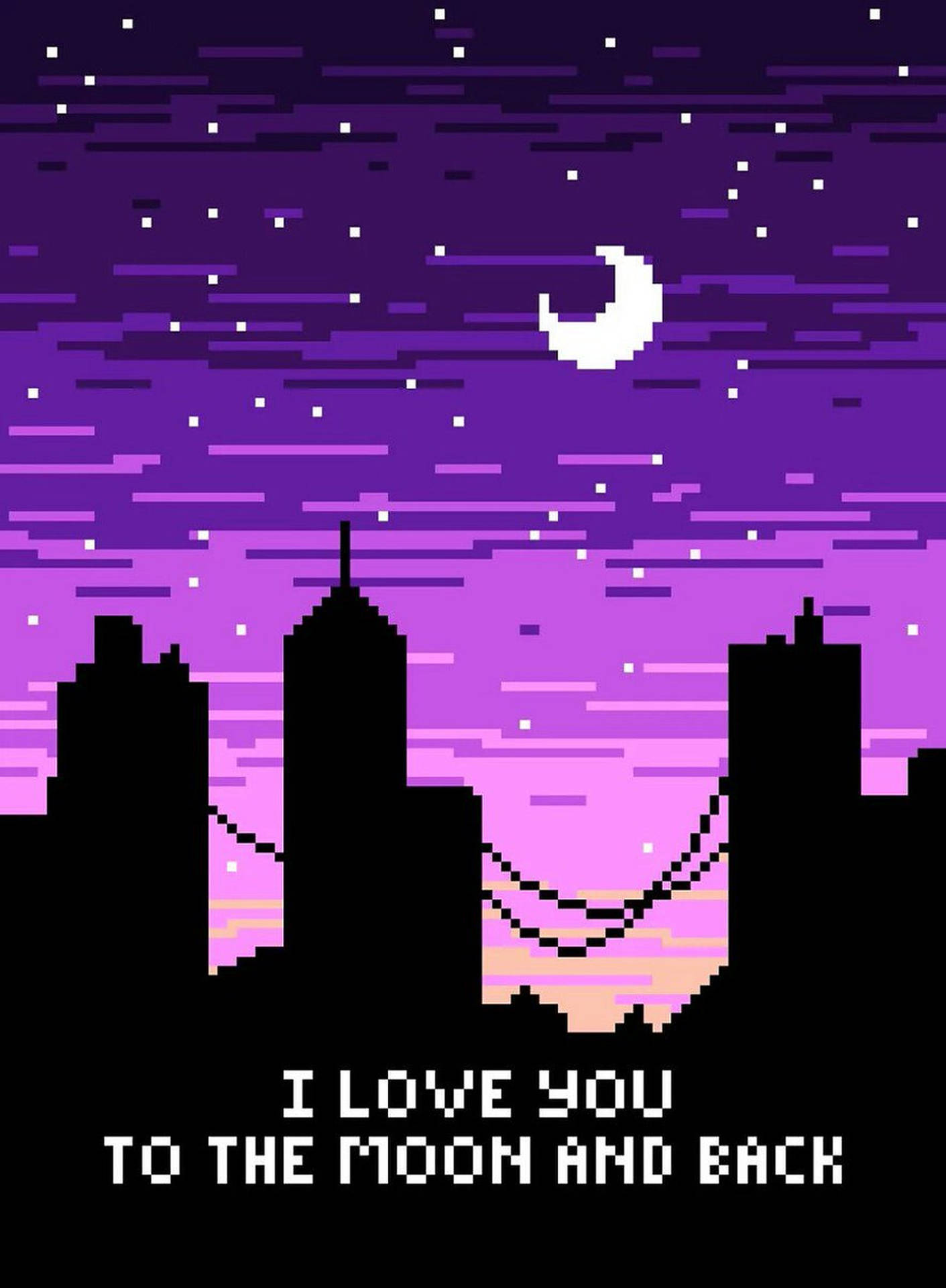 I Love You Pixel Art Background