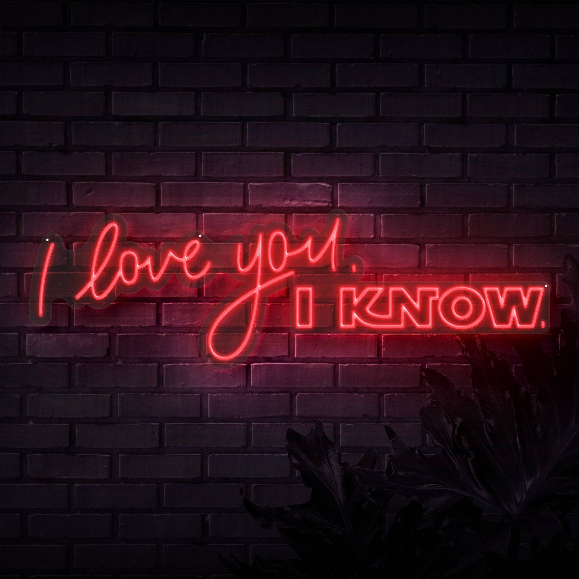 I Love You Red Neon Sign Background