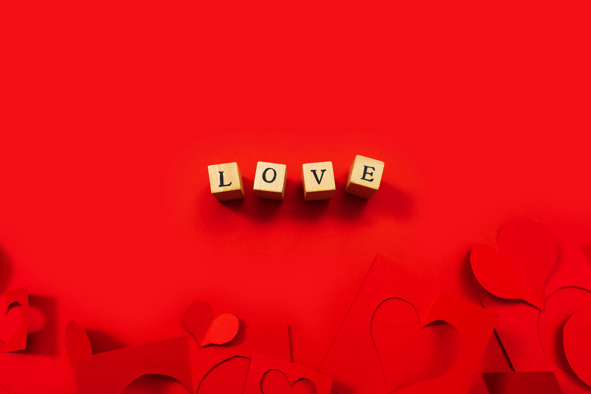 I Love You So Much Wood Blocks Red Background