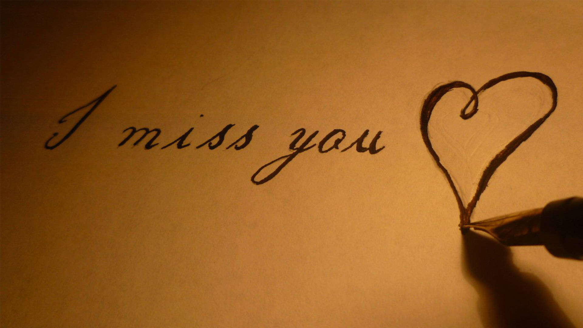 I Miss You Calligraphy Background