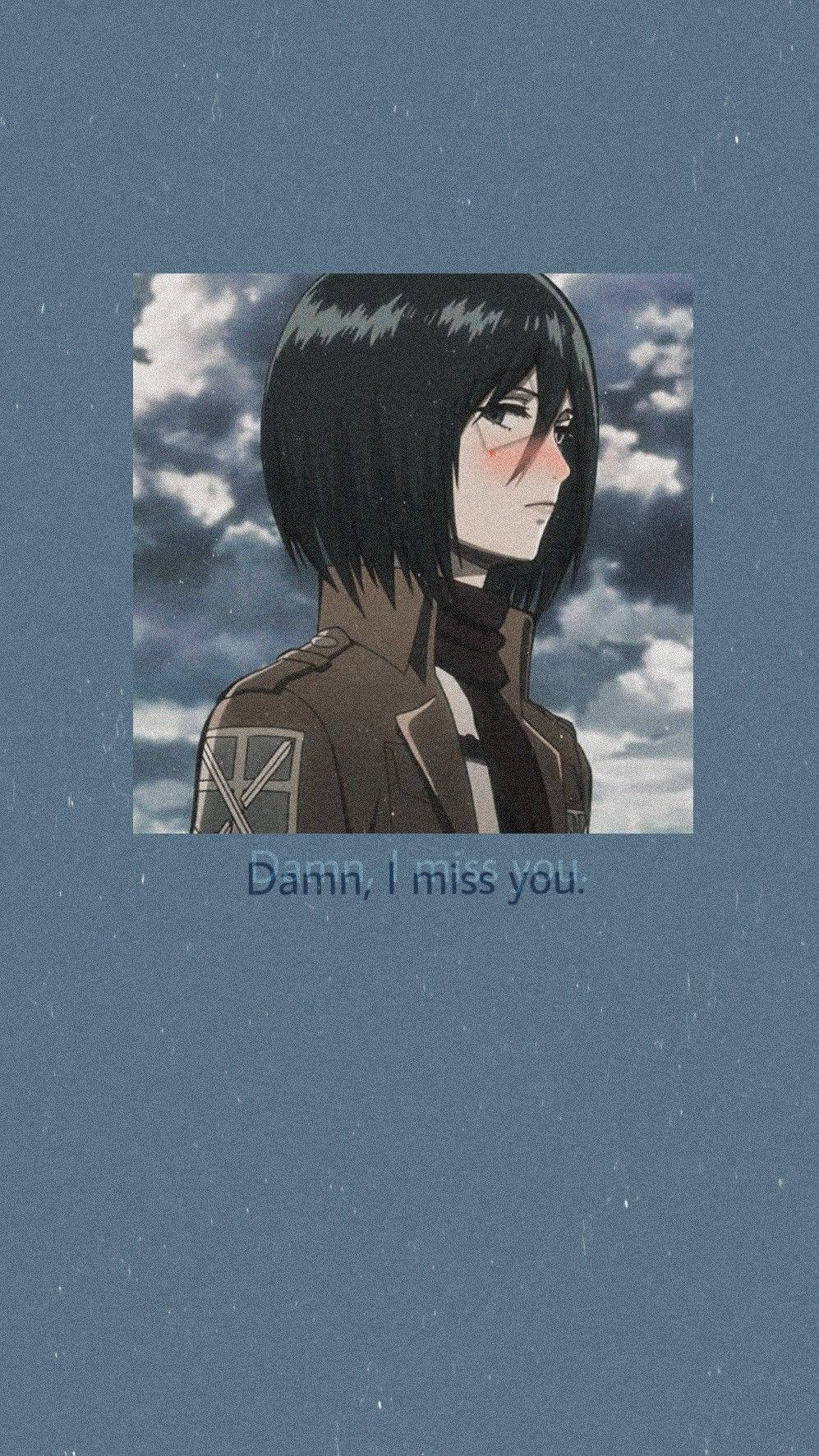 I Miss You Mikasa Cute Background