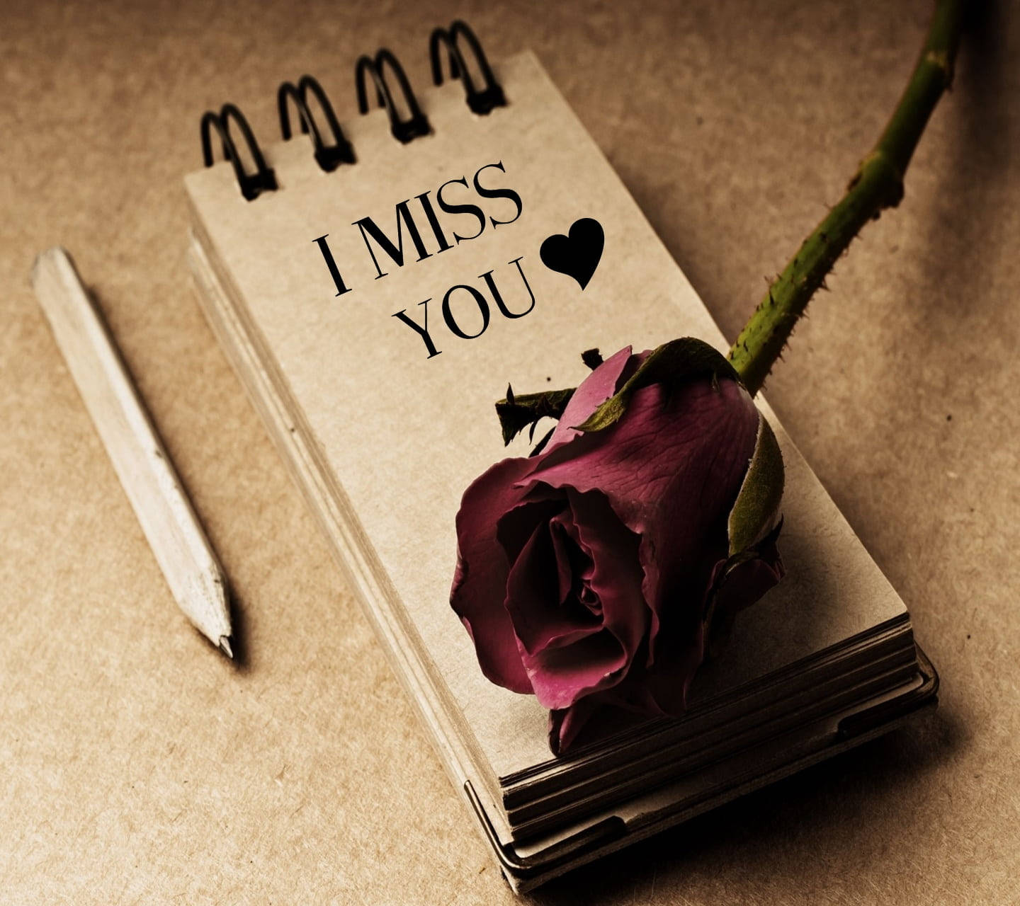 I Miss You Note Background
