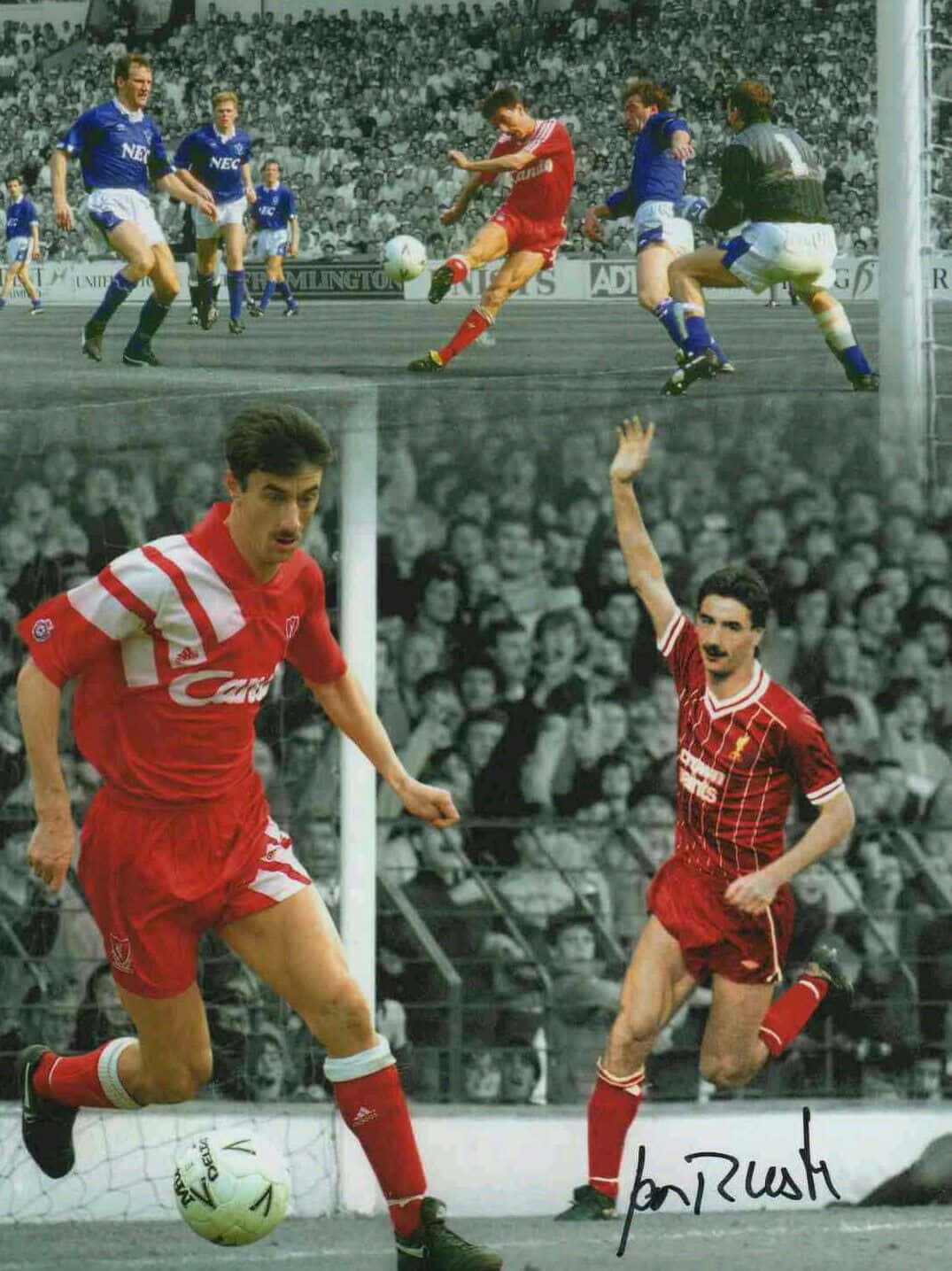 Ian Rush Football Autographed Vintage Photography Background
