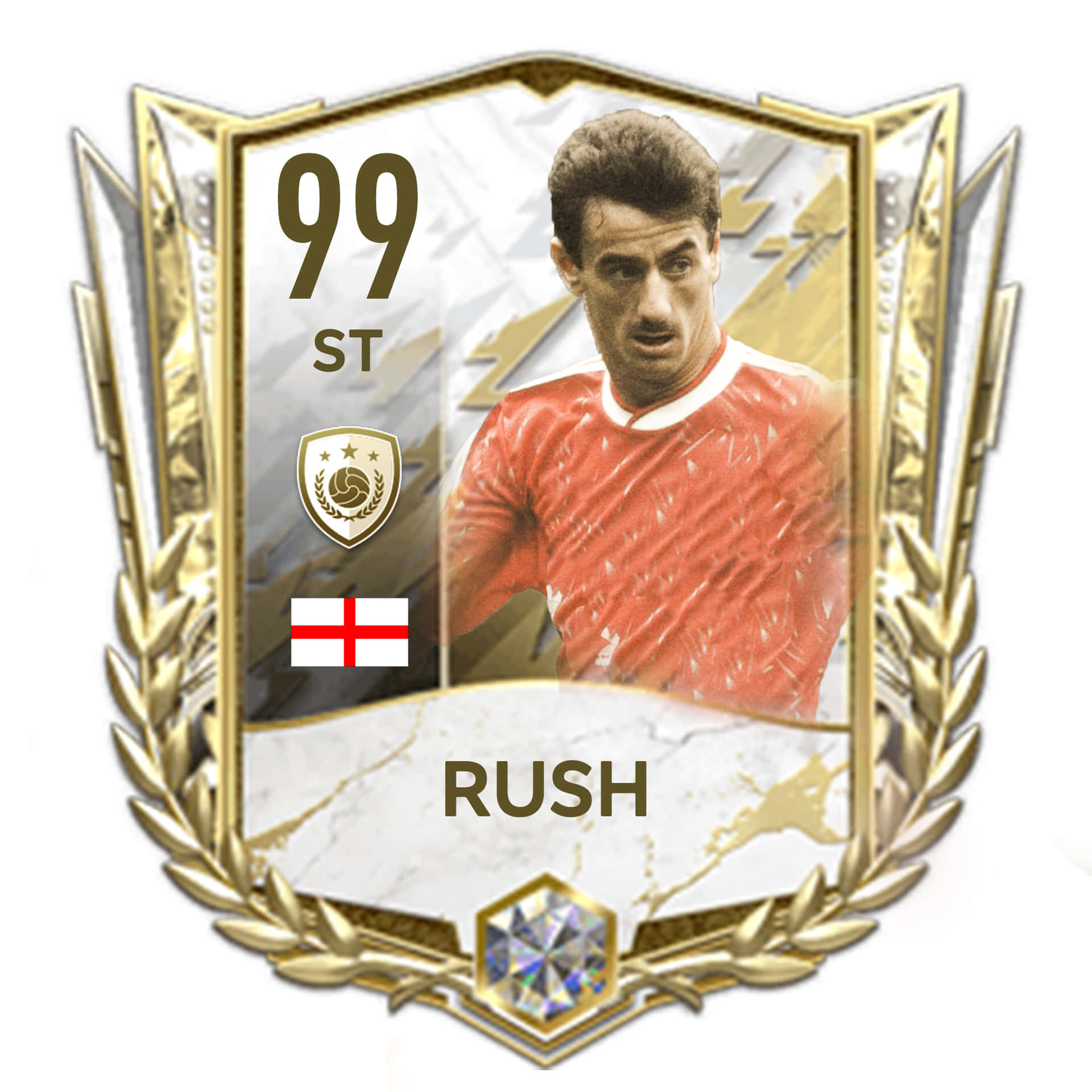 Ian Rush Football Badge Icon Background