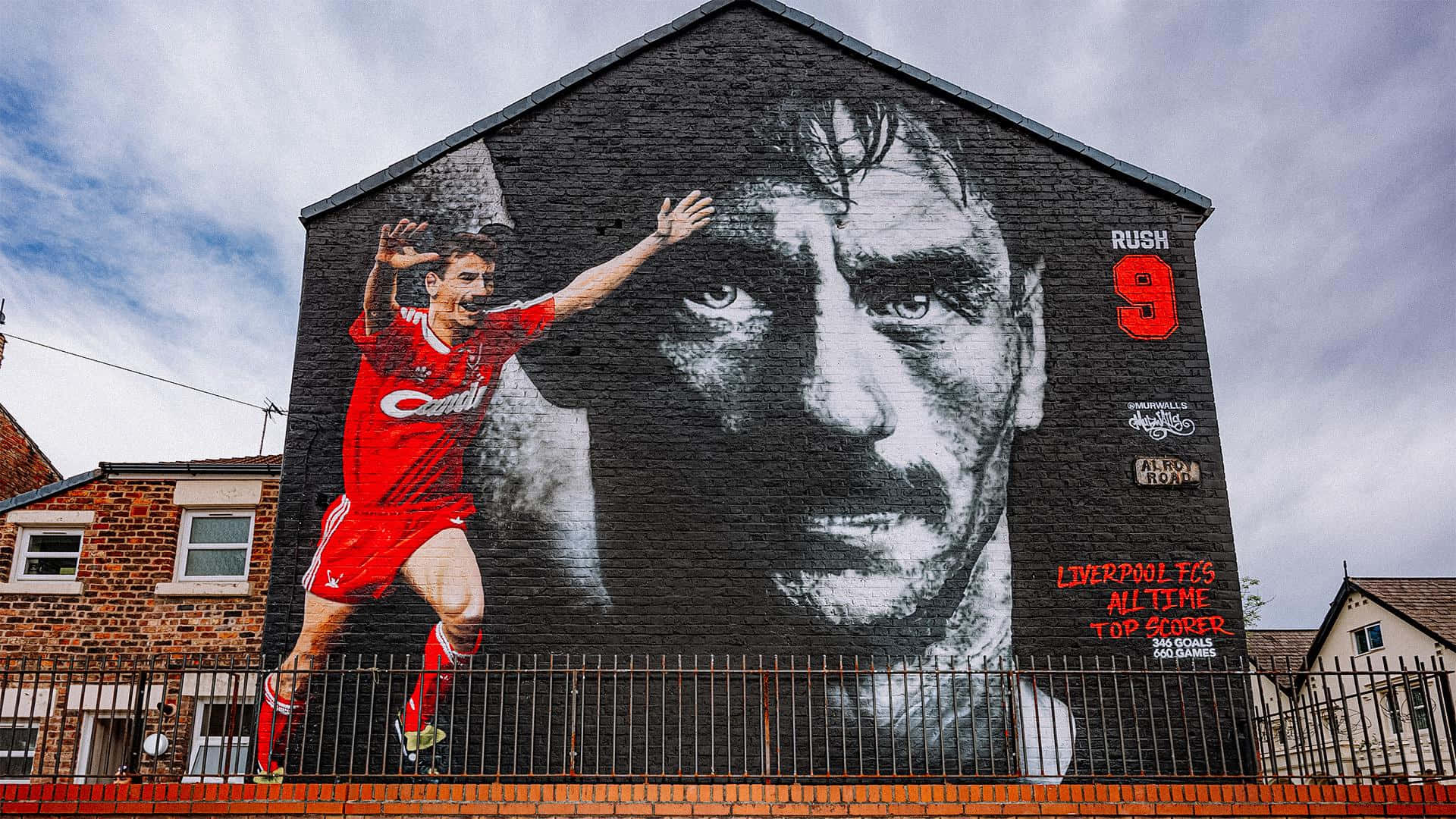 Ian Rush Football Mural Photography Background