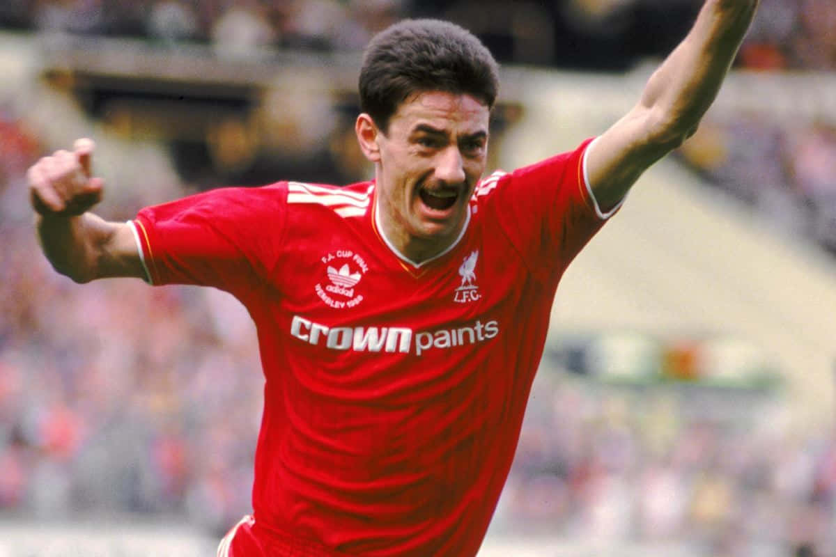 Ian Rush Happy Celebrating Liverpool Fc Photography Background