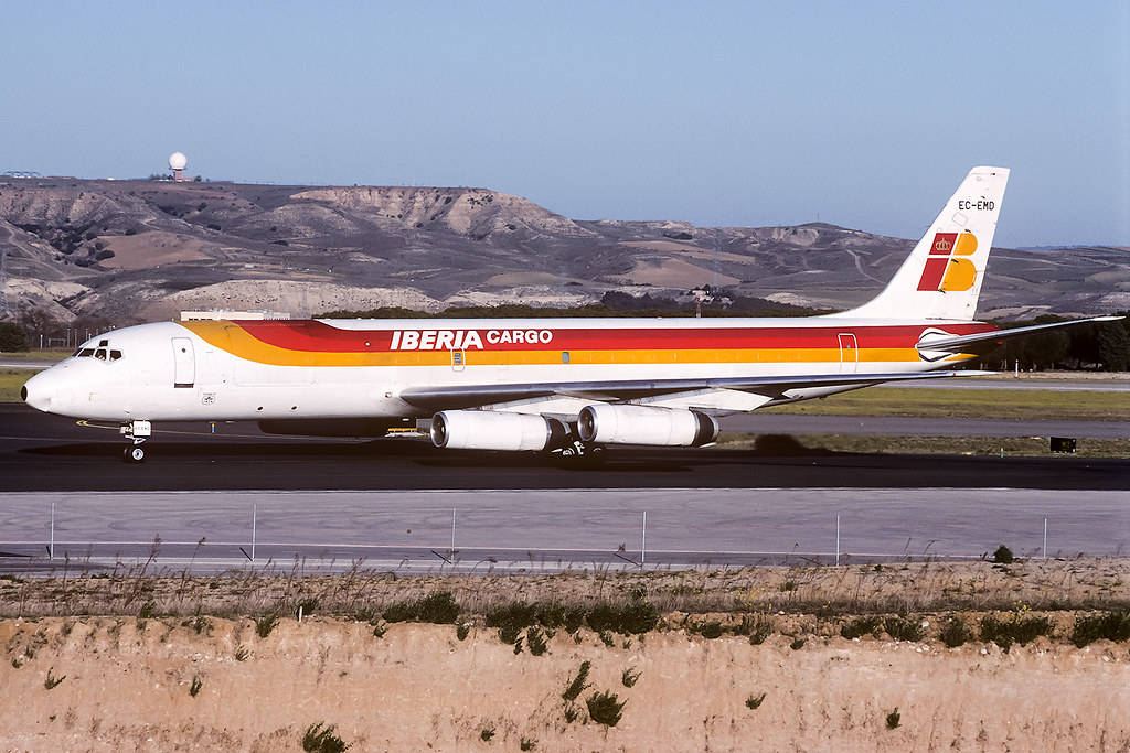 Iberia Airlines Airplane By A Swamp Lake Background