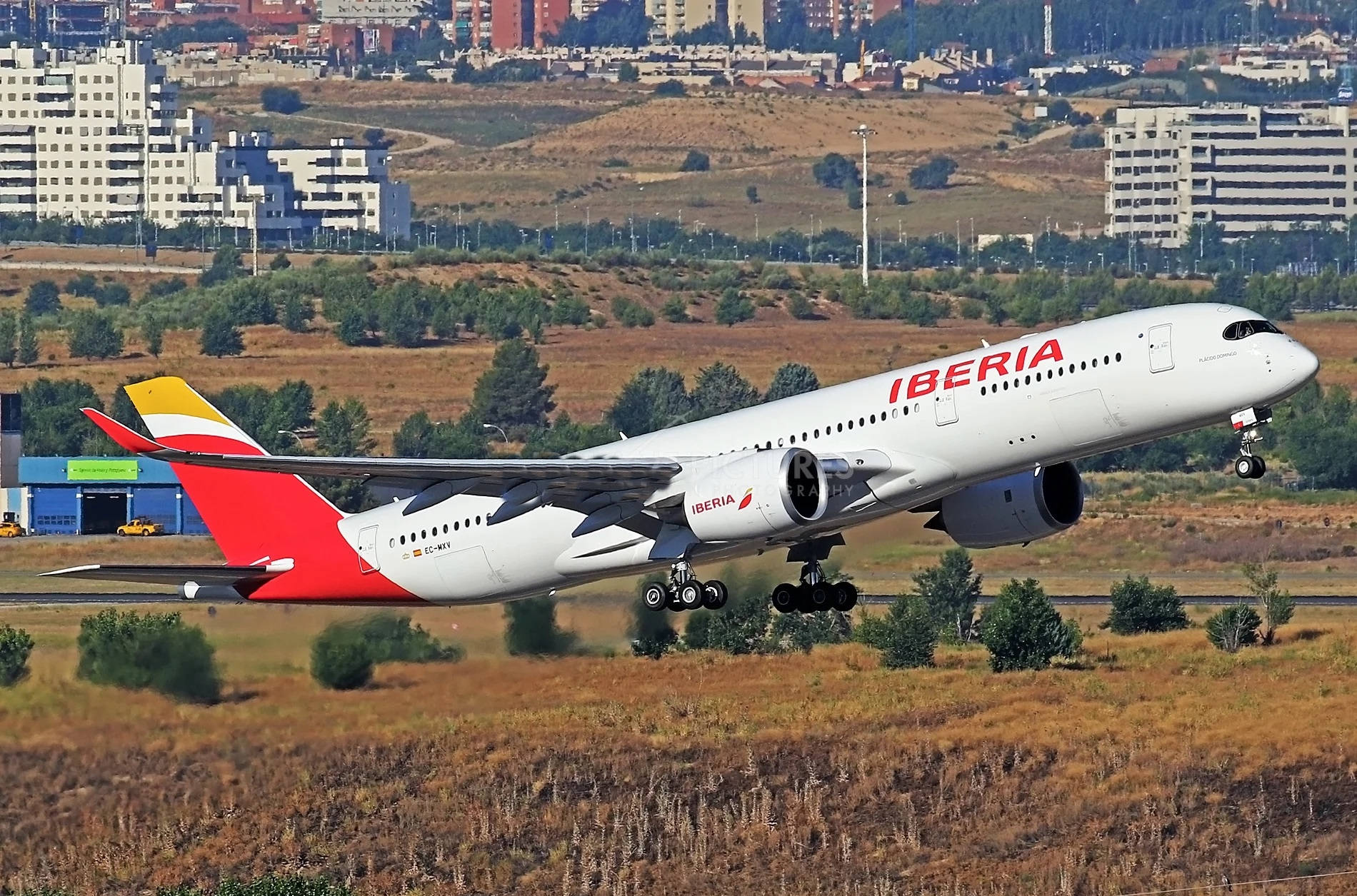 Iberia Airlines Airplane Flying Upwards