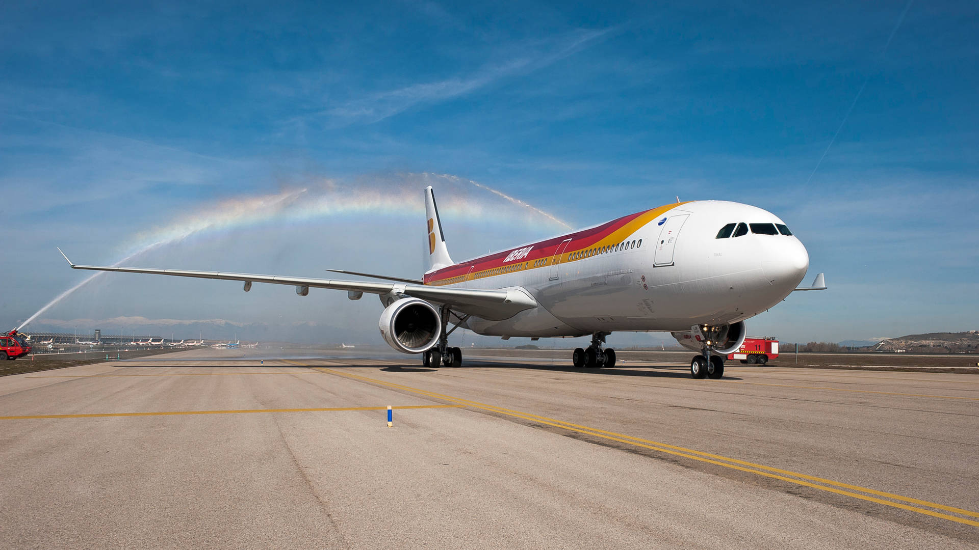 Iberia Airlines Airplane On Airport Runway