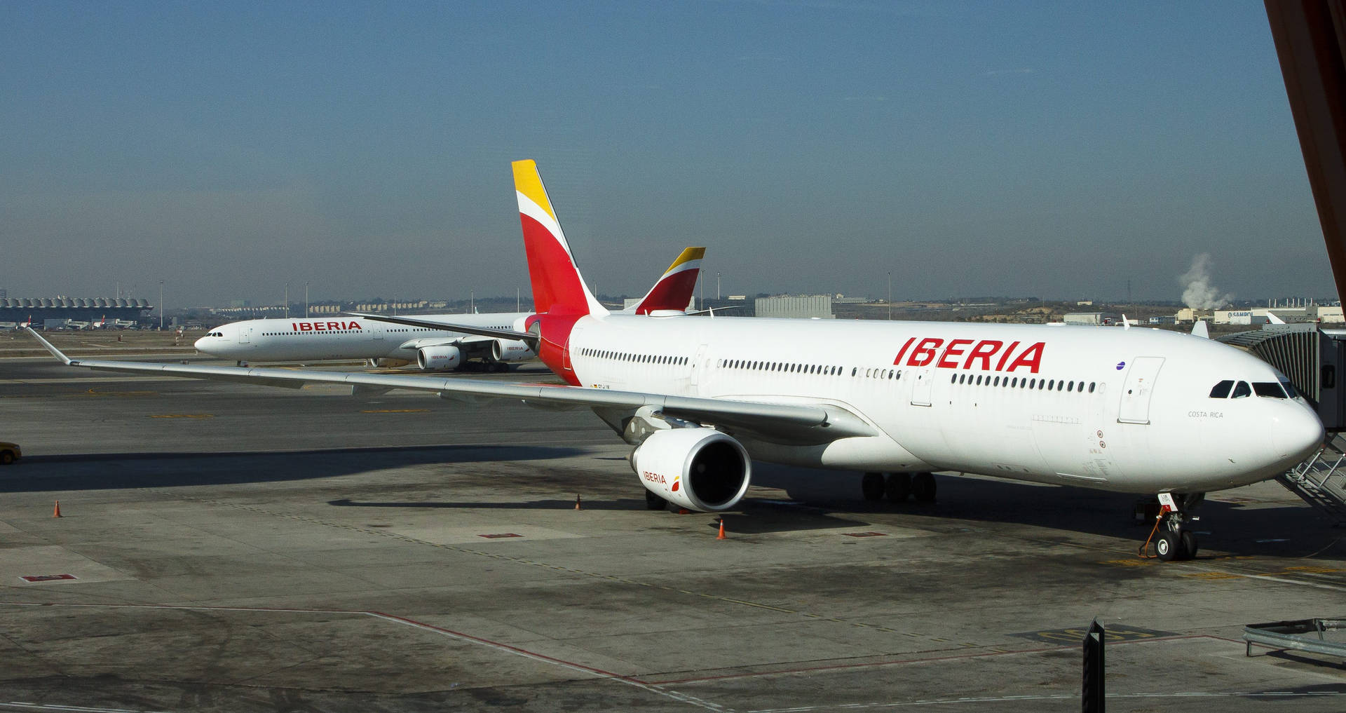 Iberia Airlines Parked Airplane Background