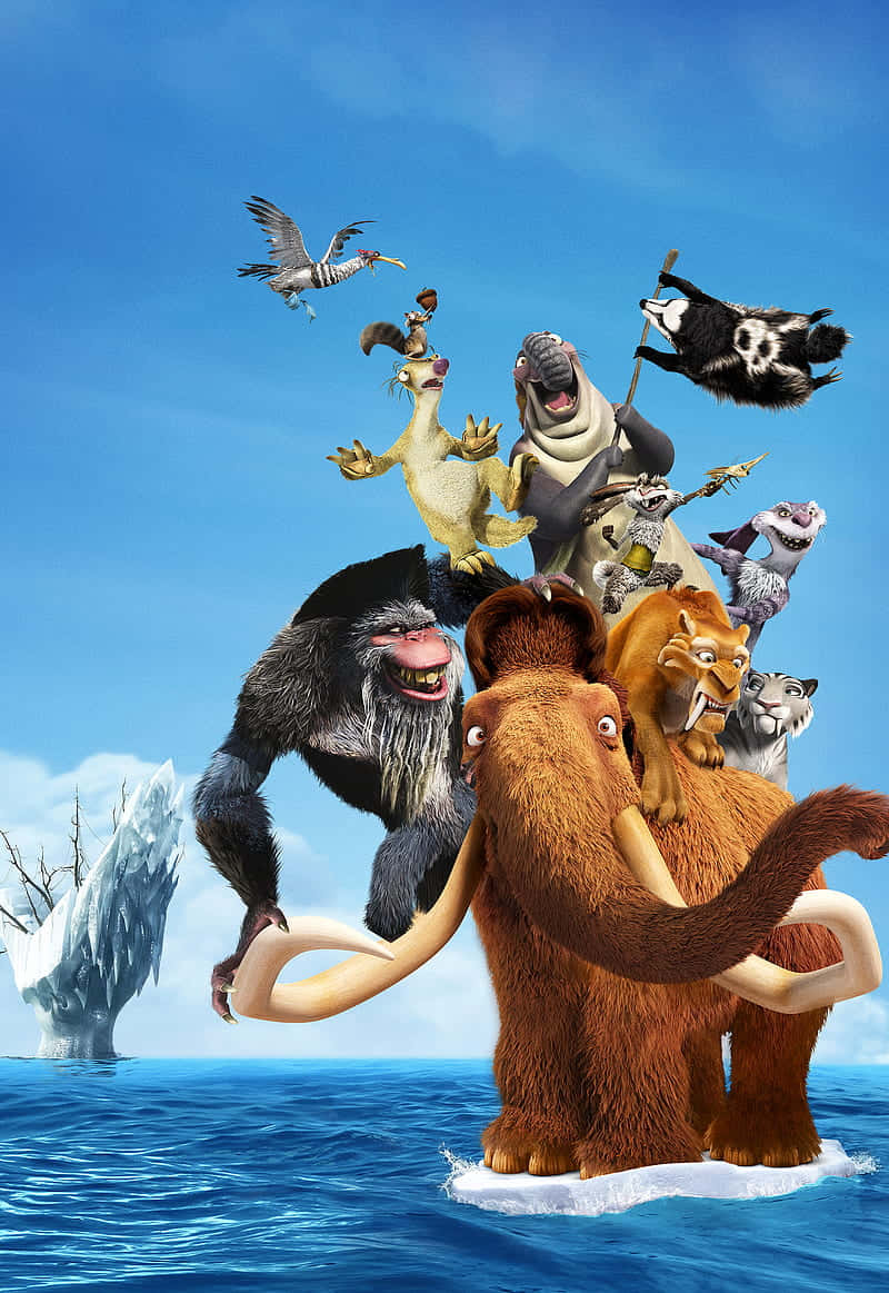 Ice_ Age_ Characters_ On_ Iceberg