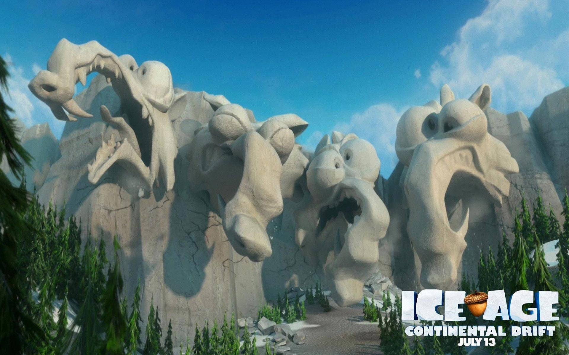 Ice Age Continental Drift Big Rock Statue Background