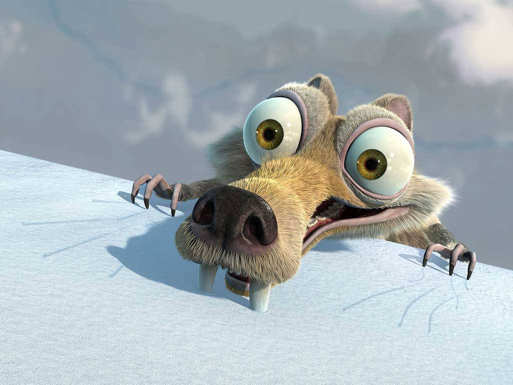 Ice Age Scrat On The Brink Falling Background