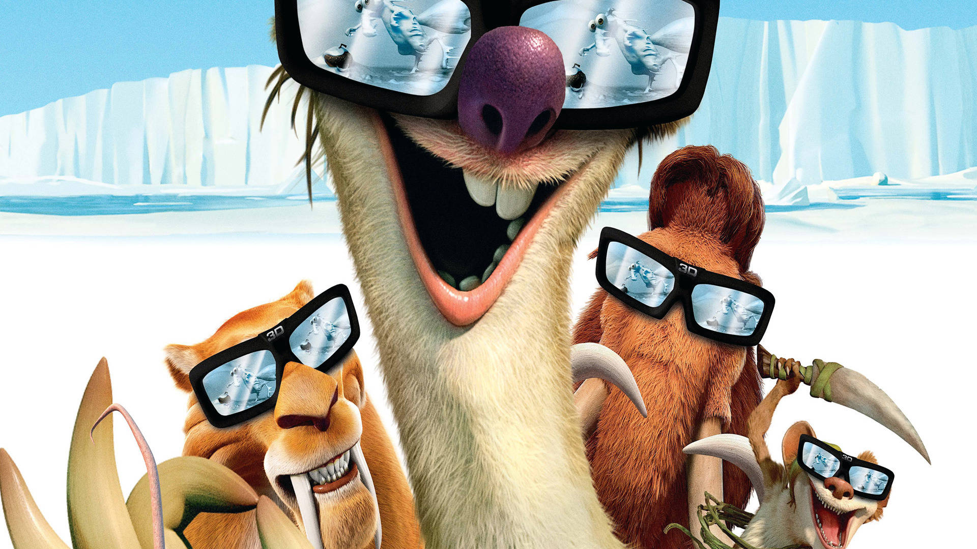 Ice Age Shady Glasses On Background