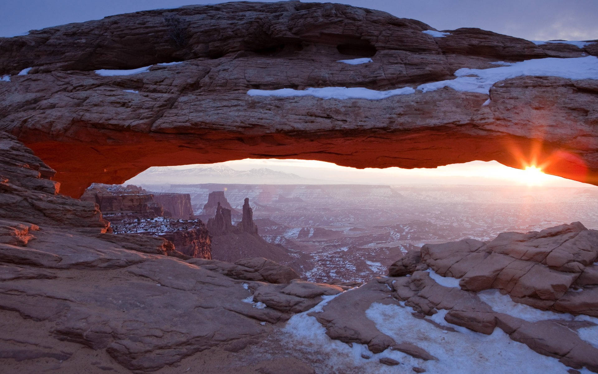 Ice And Snow Canyonlands National Park Background