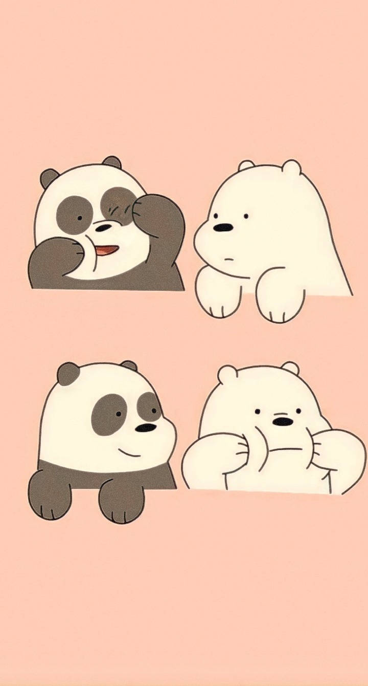 Ice Bear And Panda Funny Expressions Pink Aesthetic