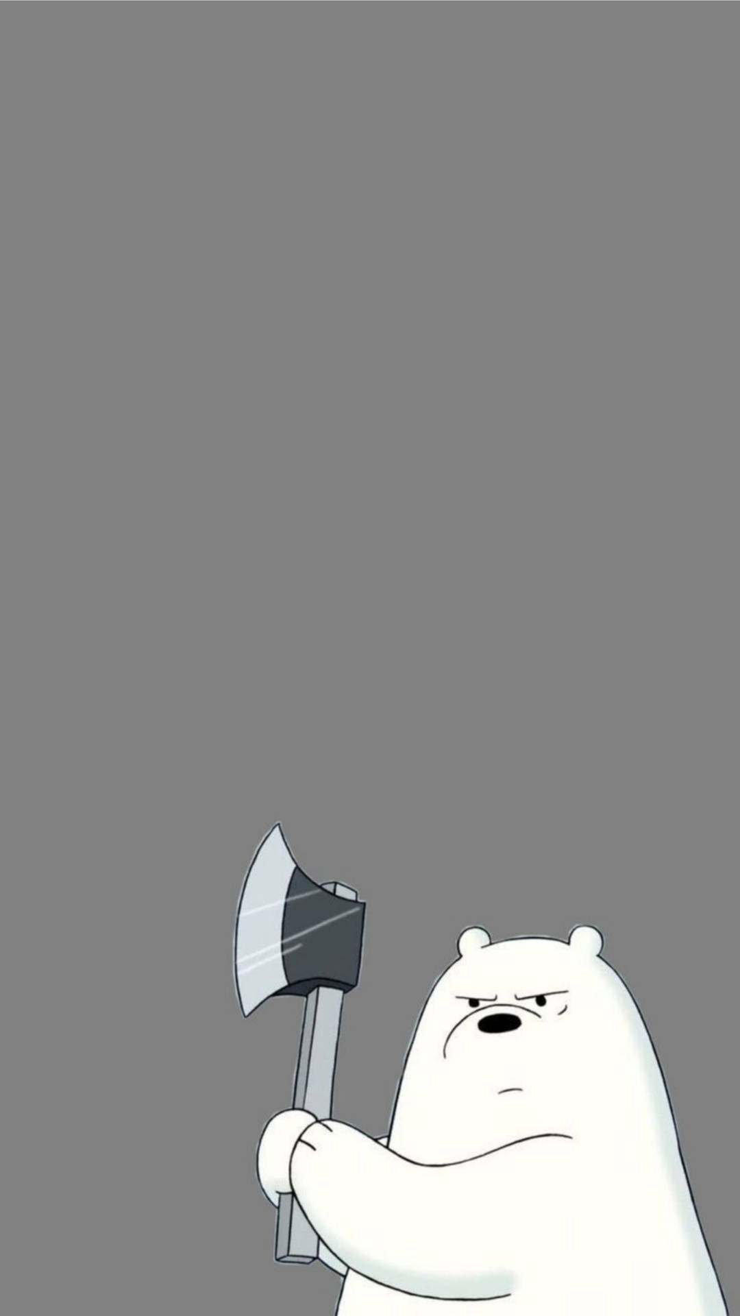 Ice Bear Cartoon Angry Holding His Axe