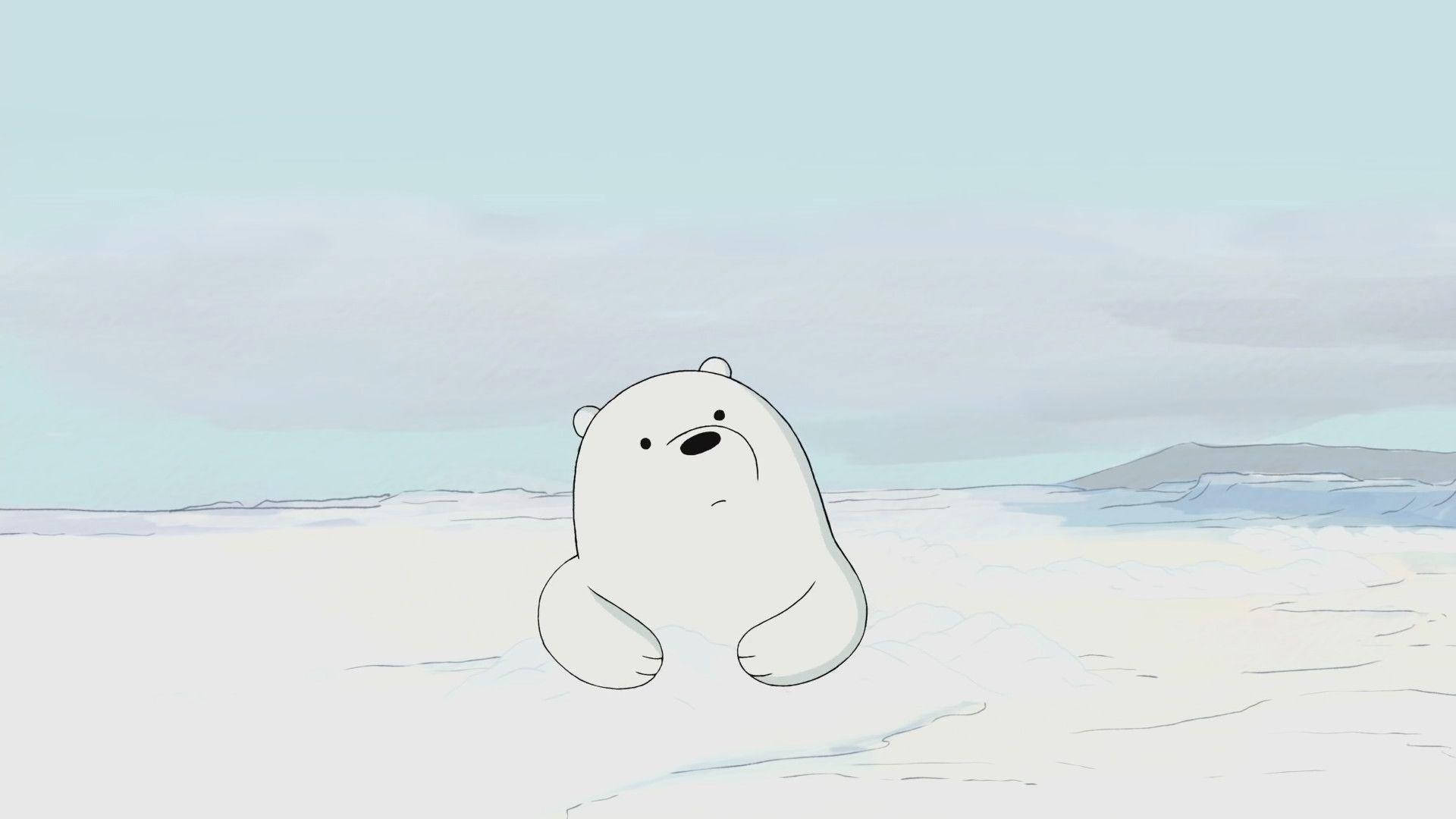 Ice Bear Cartoon Buried In Snow
